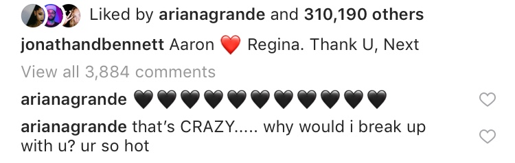 ariana grande jonathan bennett mean girls thank u next