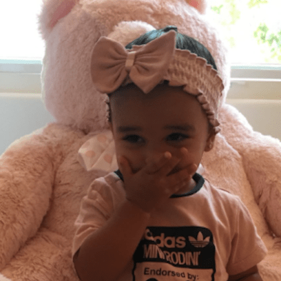 Dream Kardashian in an all pink outfit