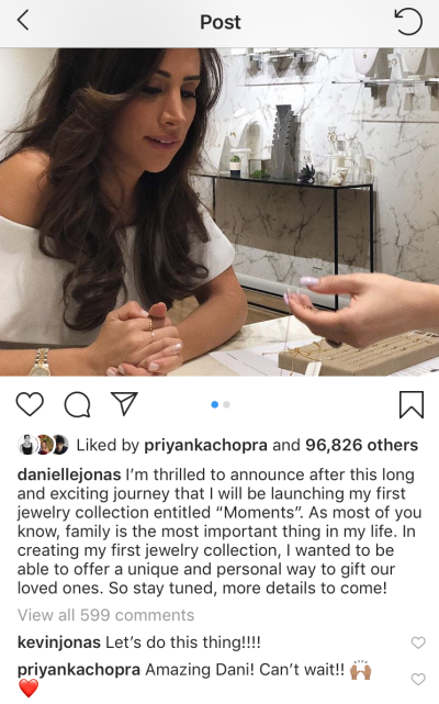 Danielle Jonas' Instagram Comment from Priyanka Chopra