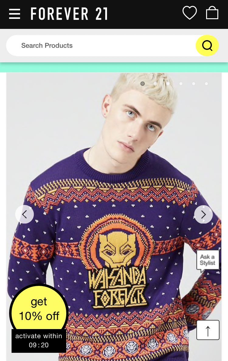 Black Panther Sweater, White Model