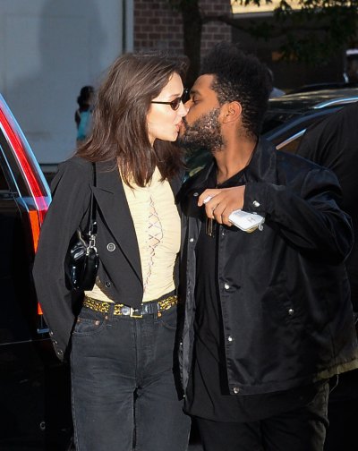 The Weeknd Bella Hadid kissing