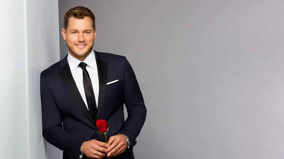 Colton Underwood with a rose