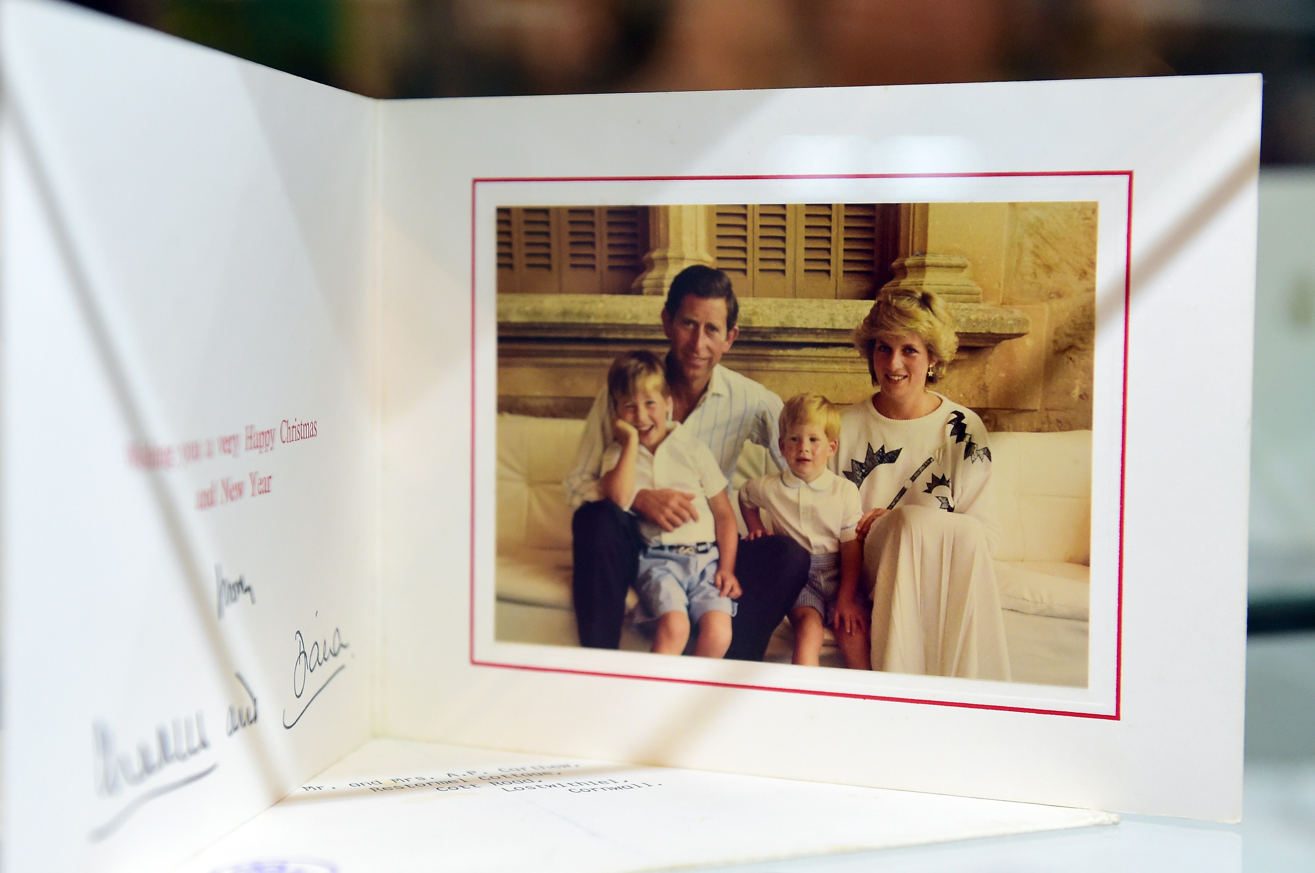 Princess Diana Prince Charles Prince Harry Prince William Christmas Card 1987