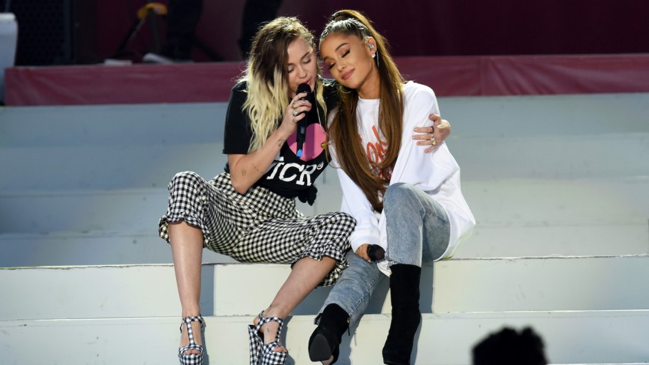 Miley Cyrus texted Ariana Grande emojis after her break up with Pete Davidson