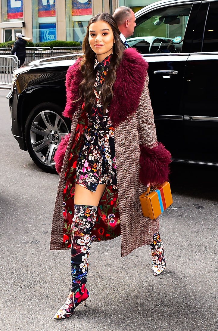 Hailee Steinfeld Looks Like A Floral Kaleidoscope Dream Out In NYC