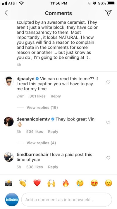 Instagram Comment Screengrab