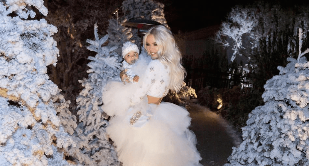 Khloe Kardashian and baby True Thompson