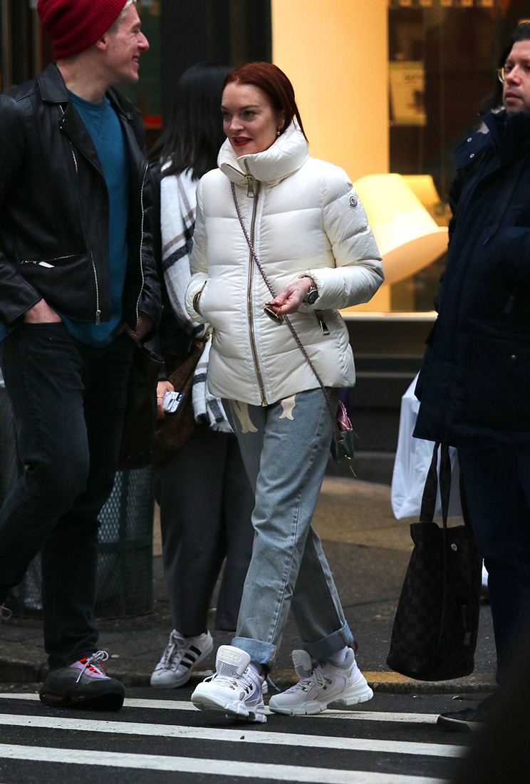 Lindsay Lohan NYC Happy