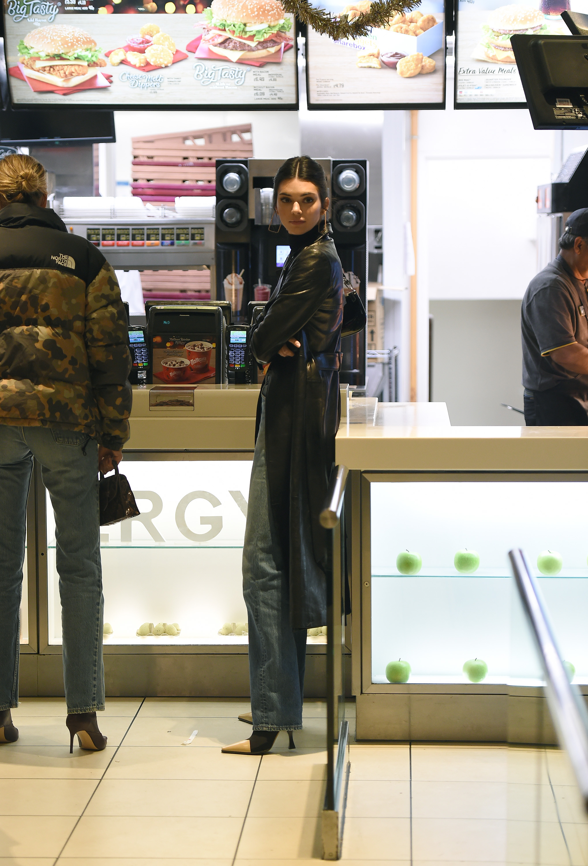 Kendall Jenner proves that supermodels do eat junk food, by stopping off at McDonald's on Oxford Street, following her red carpet appearance at the British Fashion Awards.