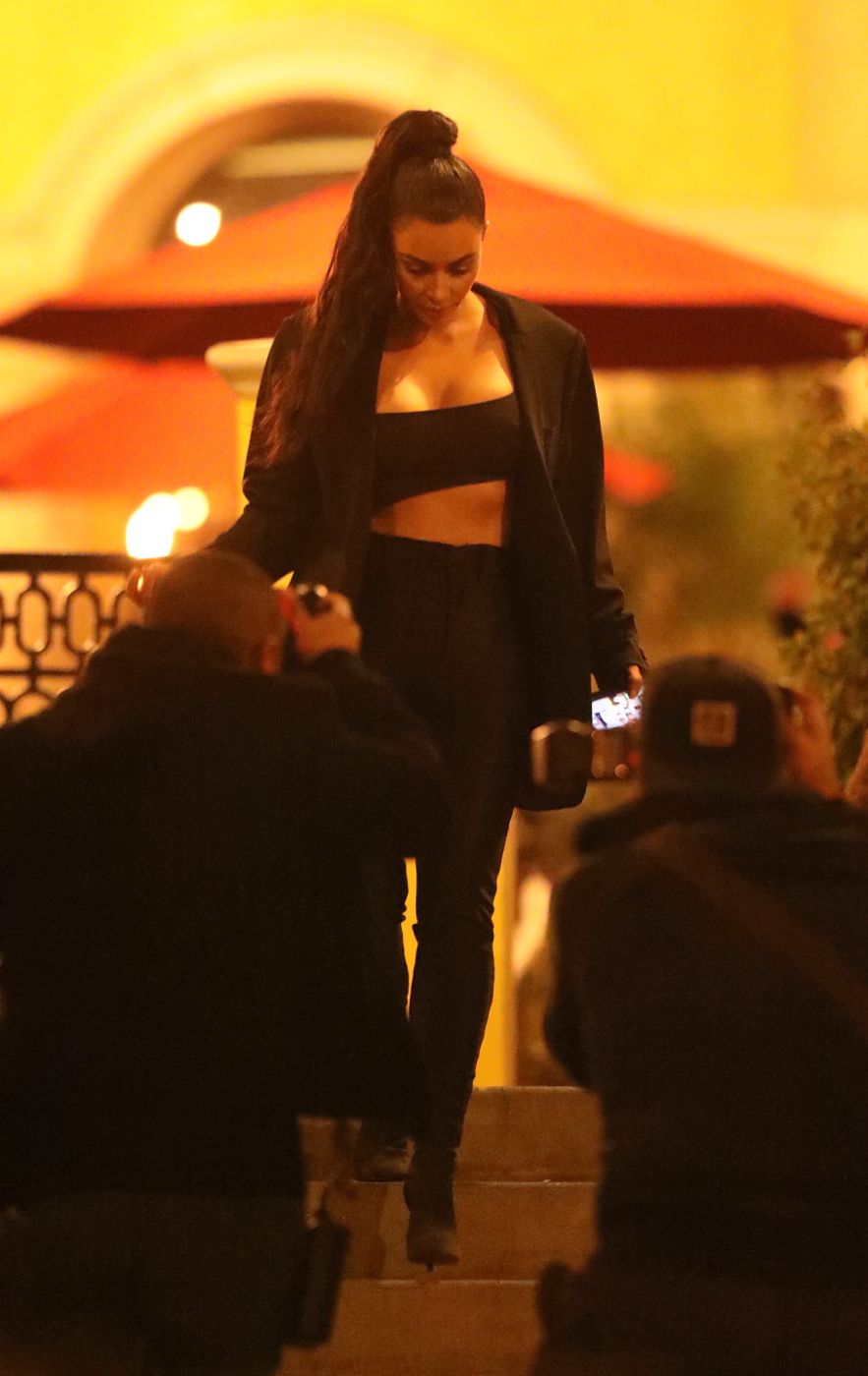 Kim Kardashian dinner in Calabassas.