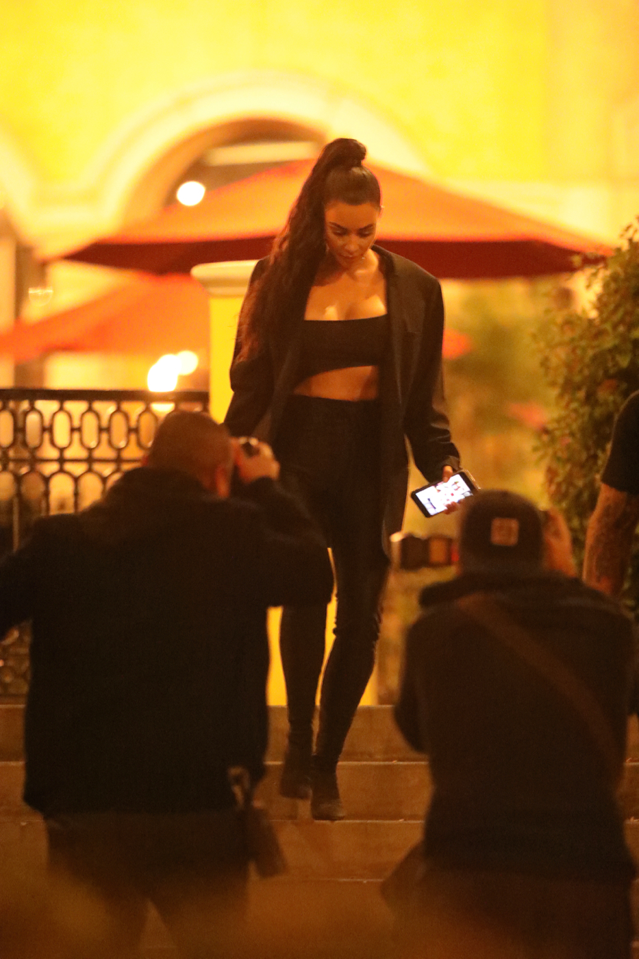 Kim Kardashian dinner in Calabassas.