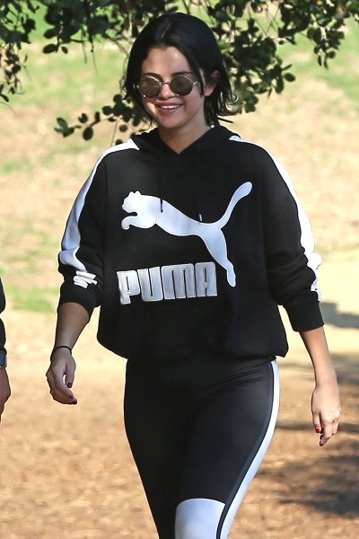 Selena Gomez, Hiking, Black Puma Sweatshirt, Sunglasses