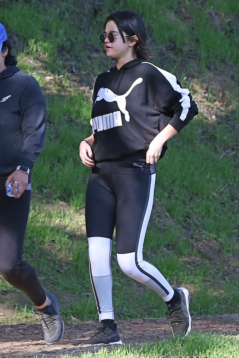 Selena Gomez, Hiking, Black Puma Sweatshirt, Sunglasses