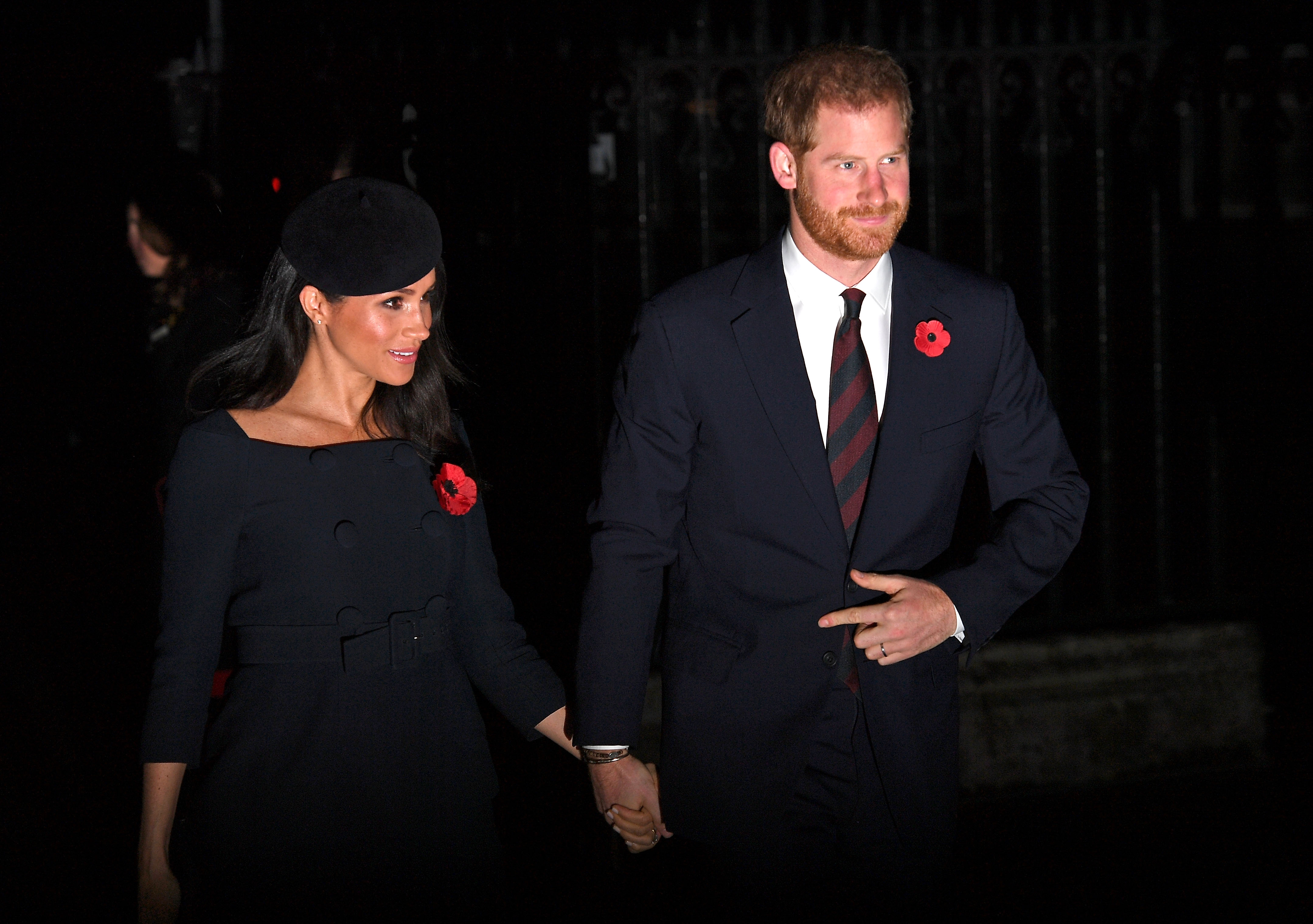 Prince Harry, Duke of Sussex and Meghan, Duchess of Sussex attend a service marking the centenary of WW1 armistice at Westminster Abbey