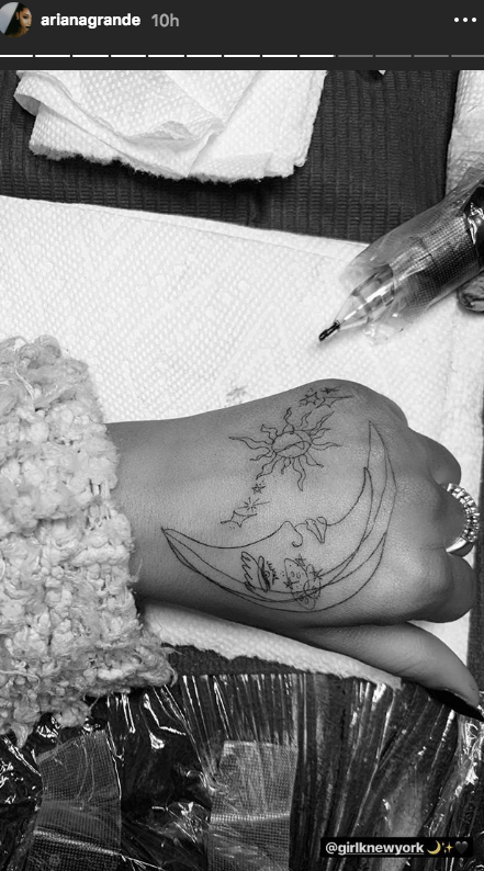 Ariana Grande hand tattoo