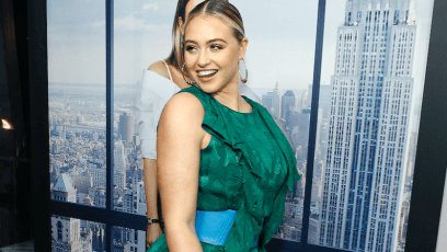 Iskra Lawrence, Posing, Red Carpet, Green Gown