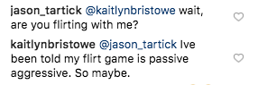 Bachelor Kaitlyn Bristowe Jason Tartick flirting on Instagram