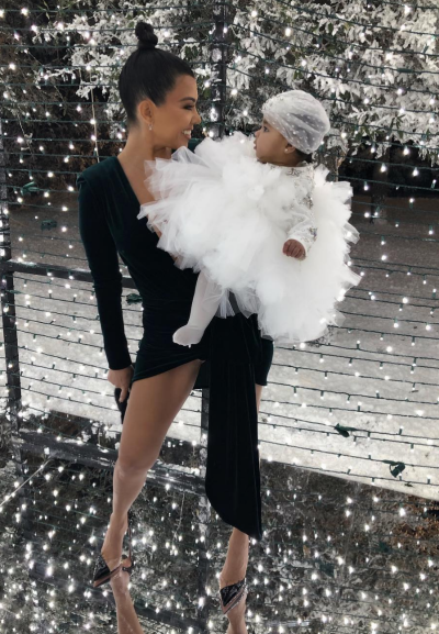 Kourtney Kardashian, True Thompson, Black Dress