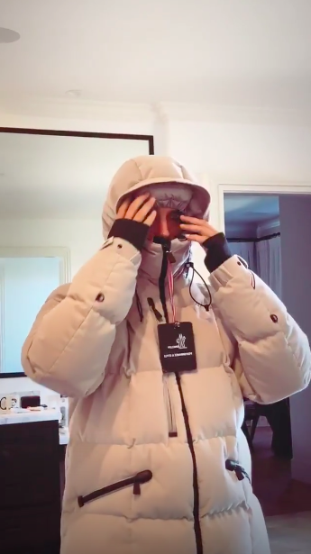 Scott Disick winter coat sofia richie instagram story