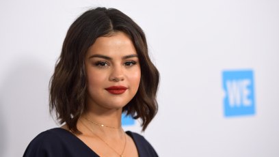 Selena Gomez posing at WE Day