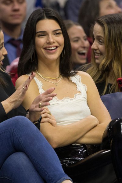 Kendall Jenner Wears Snake Earrings and Leather Pants to Ben Simmons'  Basketball Game