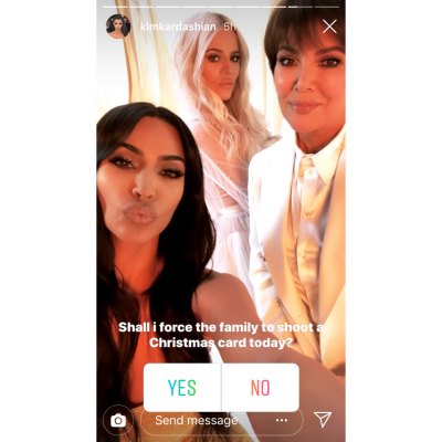 Kim Kardashian Shares Instagram Poll For Christmas Card Photoshoot