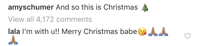 La la anthonys comment on Amy Schumer Instagram