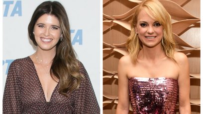 Split image of Katherine Schwarzenegger and Anna Faris