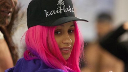 Cardi B with pink hair