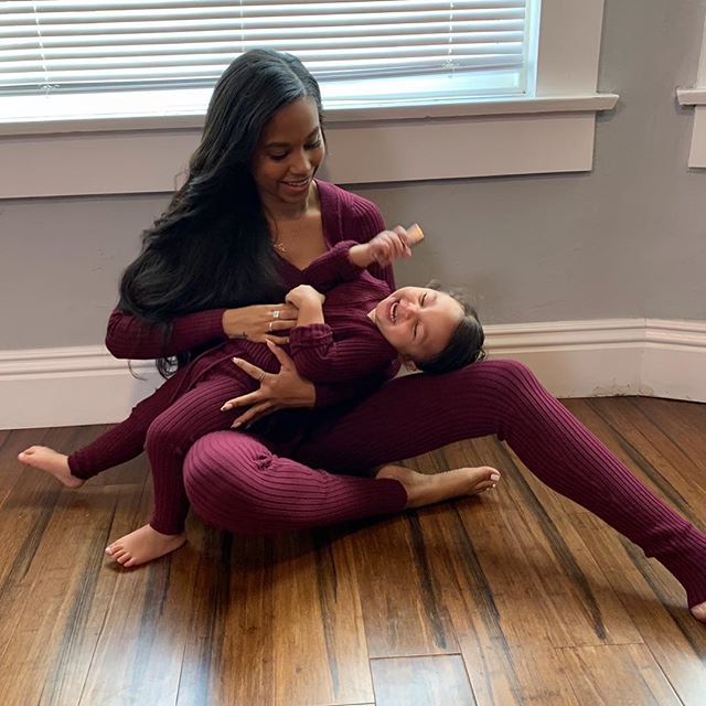 Cheyenna and Ryder In Matching Purple Outfits