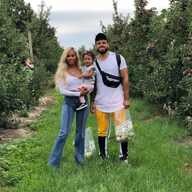 Cory and Cheyenne and Ryder at Apple Orchard
