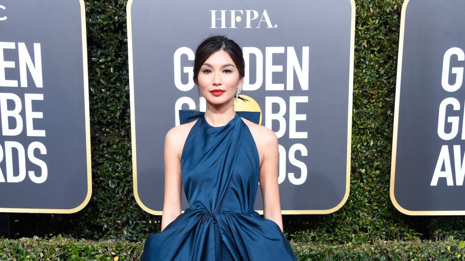 Gemma Chang wearing blue at Golden Globes