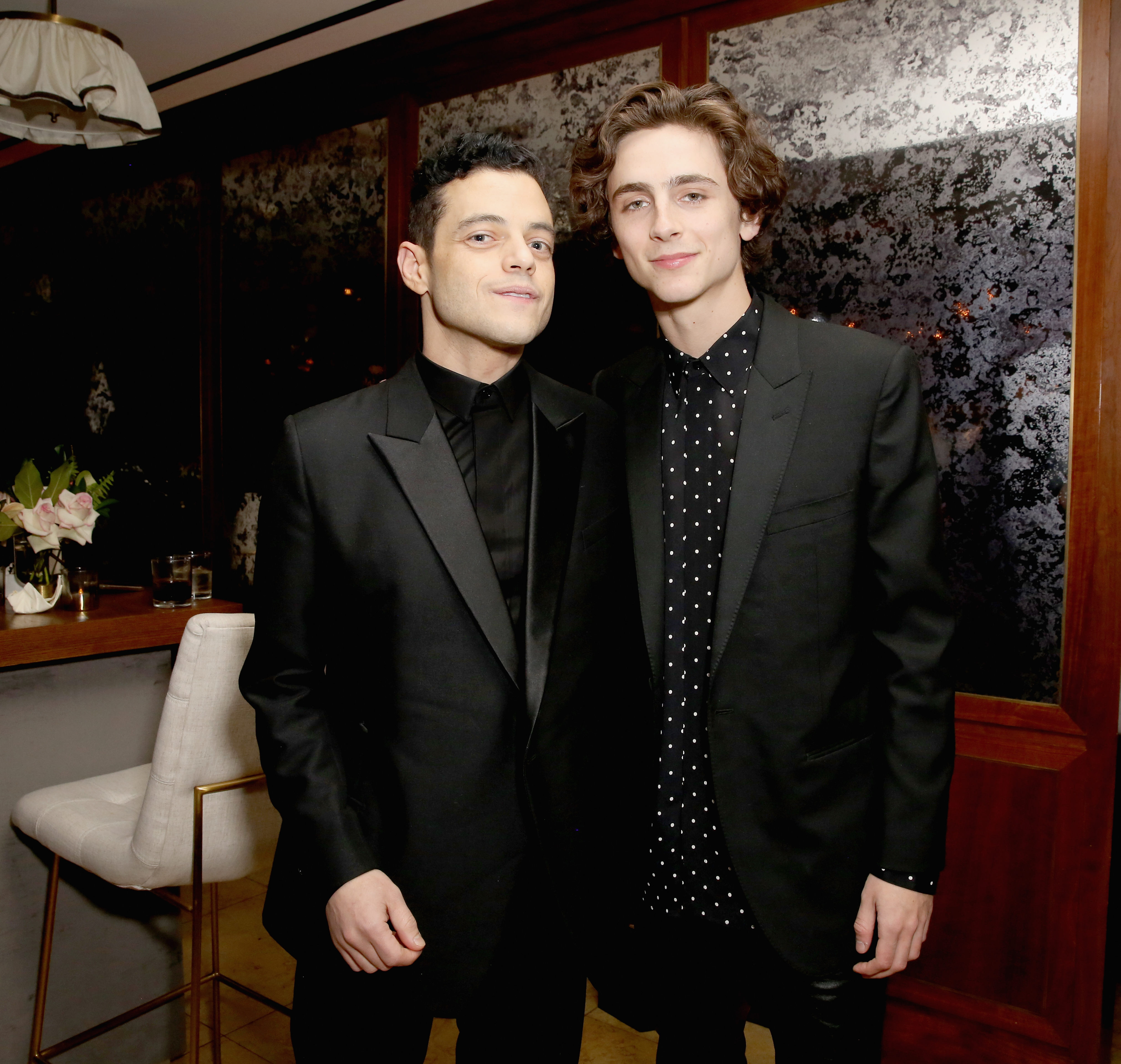 Rami Malek (L) and Timothée Chalamet Netflix 2019 SAG Awards After Party
