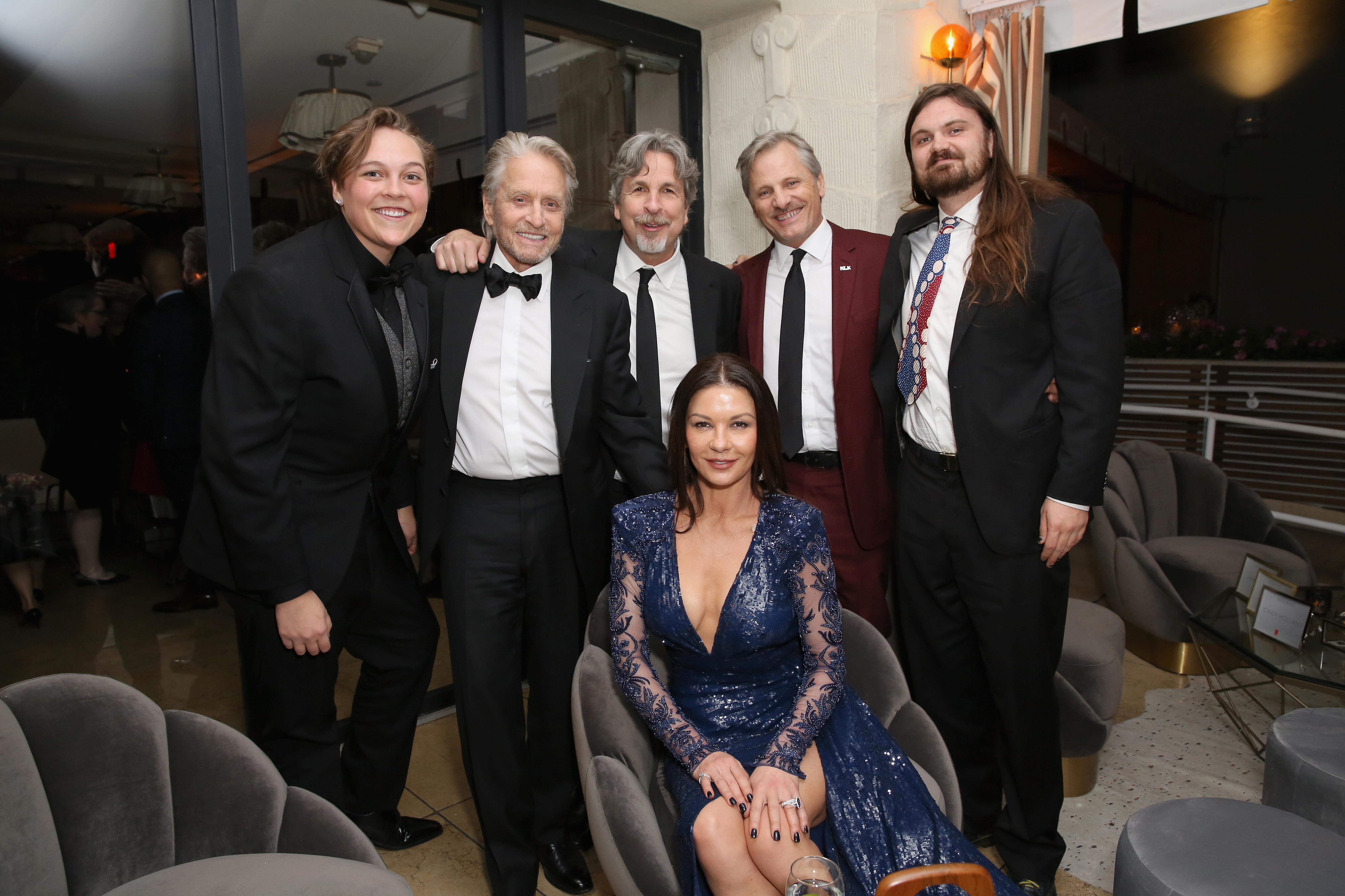 A.B. Cassidy, Michael Douglas, Peter Farrelly, Catherine Zeta-Jones, Viggo Mortensen and Henry Mortensen Netflix 2019 SAG Awards After Party
