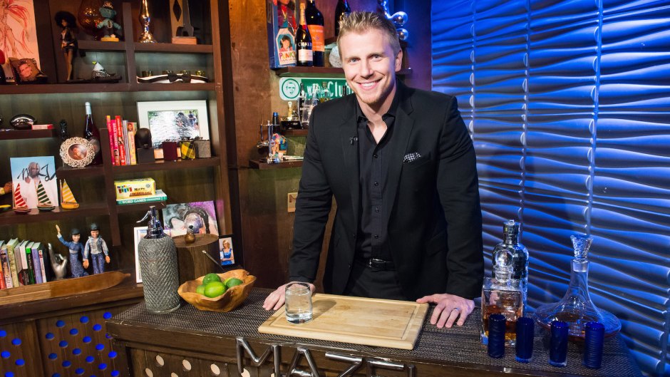 Sean Lowe wearing a black suit at Watch What Happens Live