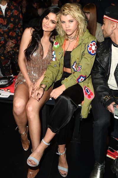 Kylie Jenner and Sofia Richie sitting together at New York Fashion Week 2017