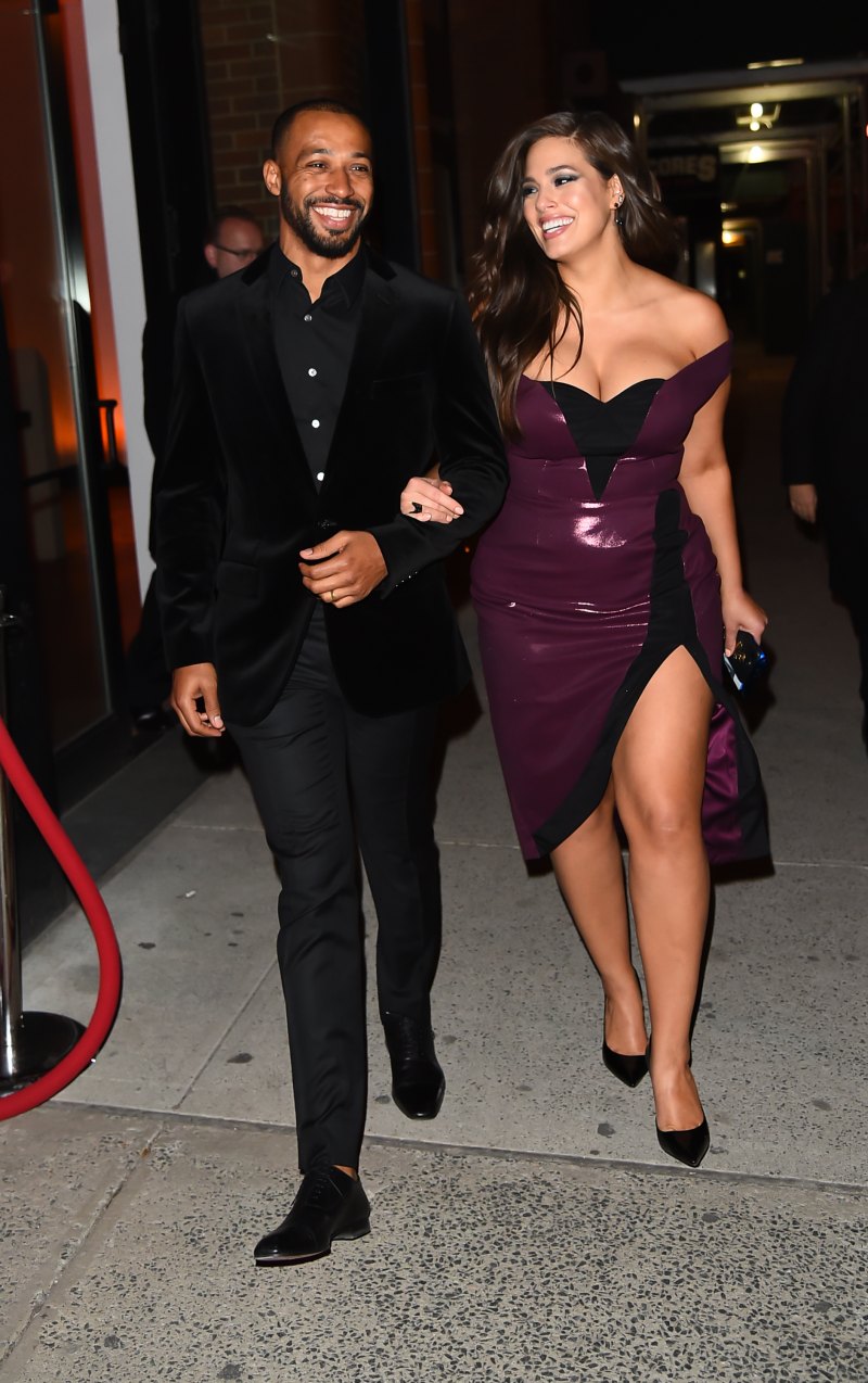 Ashley Graham holding hands with her husband Justin Ervin