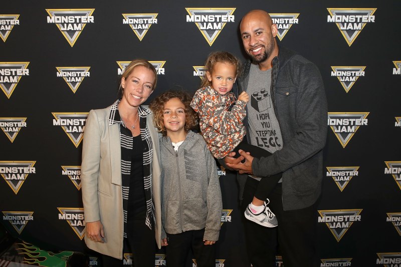 Kendra Wilkinson Baskett, son Hank, daughter Alijah, and Hank Baskett
