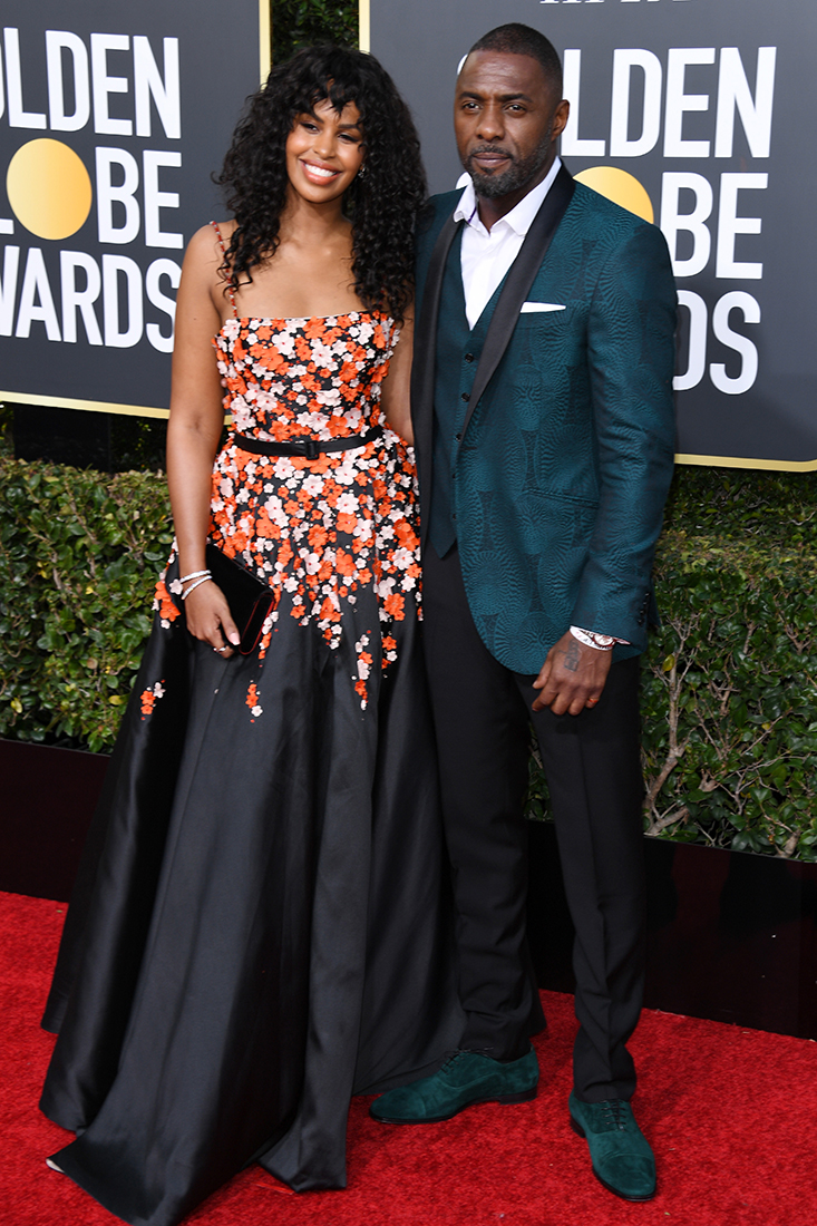 Golden Globes 2019 Sabrina Dhowr Idris Elba