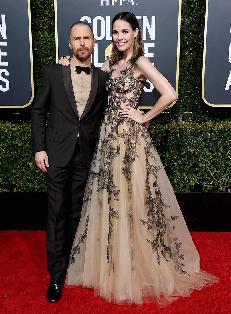 Golden Globes 2019 Sam Rockwell Leslie Bibb