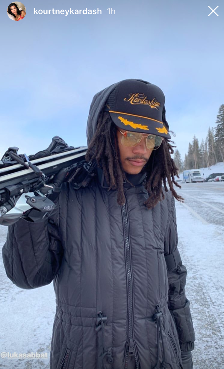 Kourtney Kardashian photo of Luka Sabbat wearing Kardashian hat