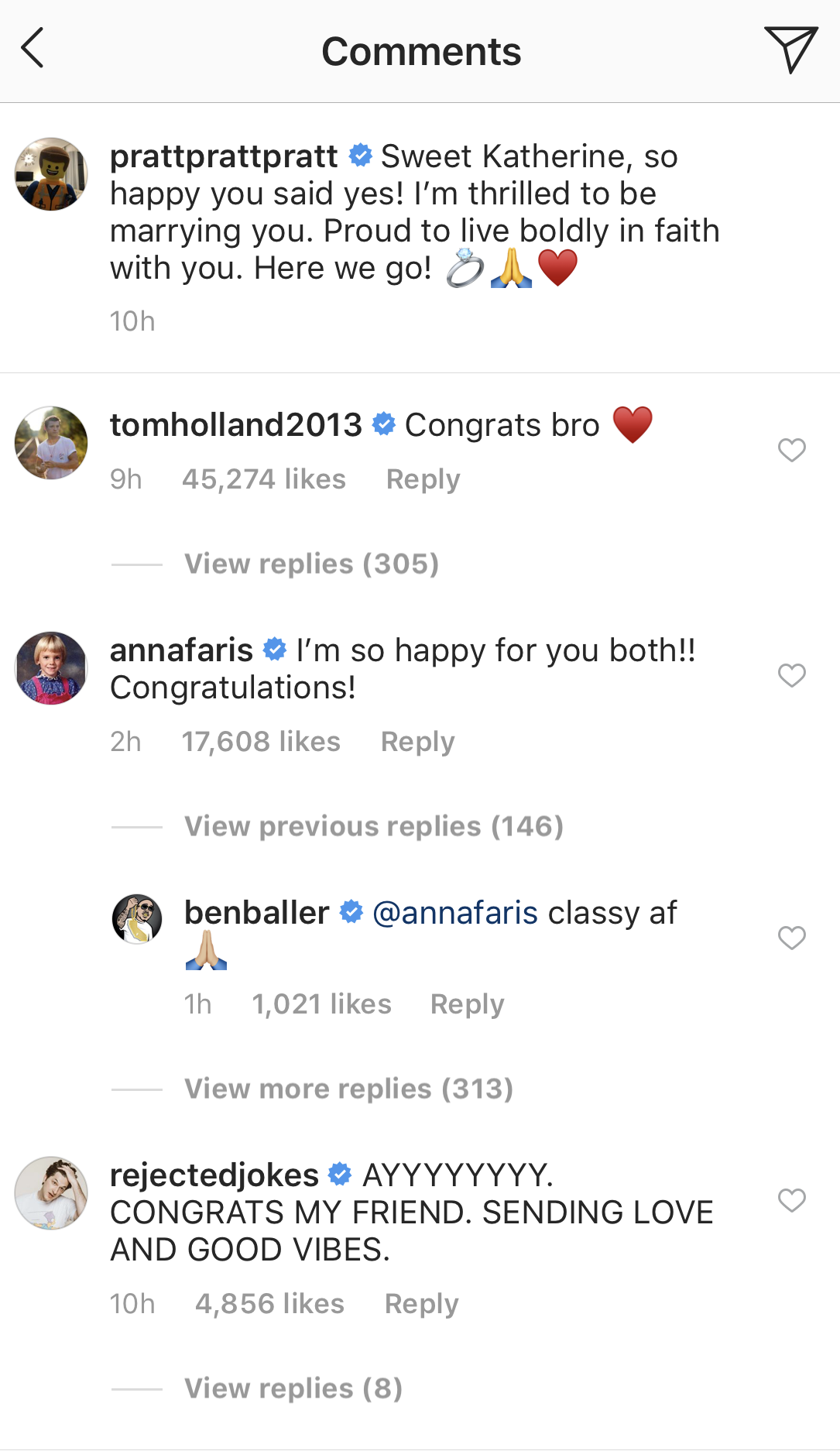 Anna Faris comments on Chris Pratt and Katherine Schwarzenegger engagement announcement