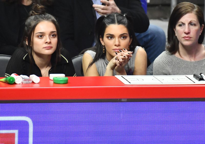 Kendall Jenner watching Ben Simmons play basketball