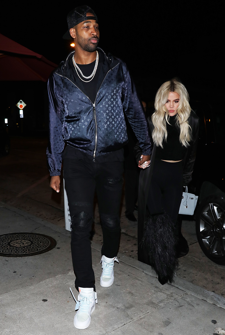 Khloe Kardashian And Tristan Thompson Have A Romantic Dinner Before She Sits Courtside At LA Game