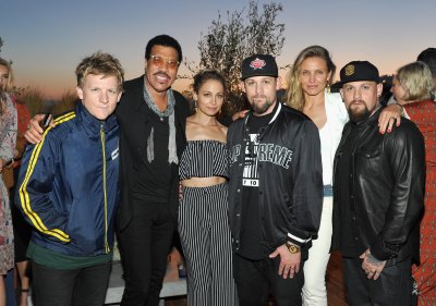 Nicole Richie, Benji Madden, Cameron Diaz, Joel Madden posing