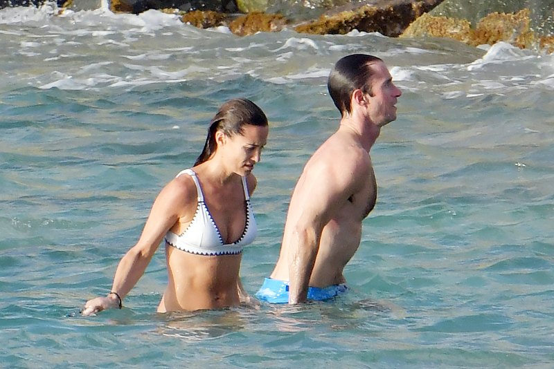 Pippa Middleton Post Baby Abs White Bikini St Barts