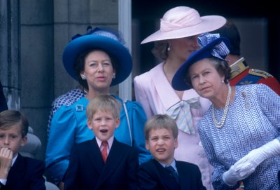 Diana, Princess of Wales ,Prince William,Prince Harry,Queen Elizabeth II,Princess Margaret,Trooping the Colour