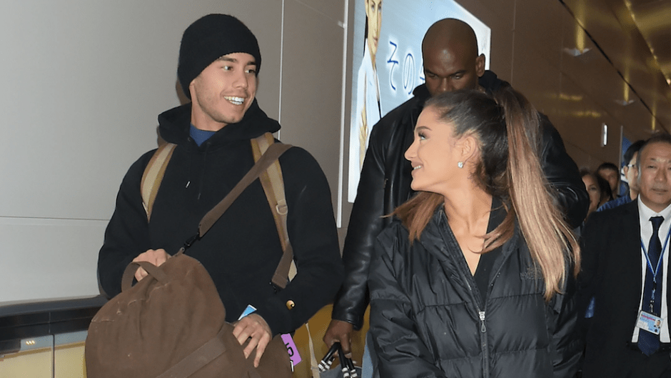 Ariana Grande walking with ex-boyfriend Ricky Alvarez in the NYC airport