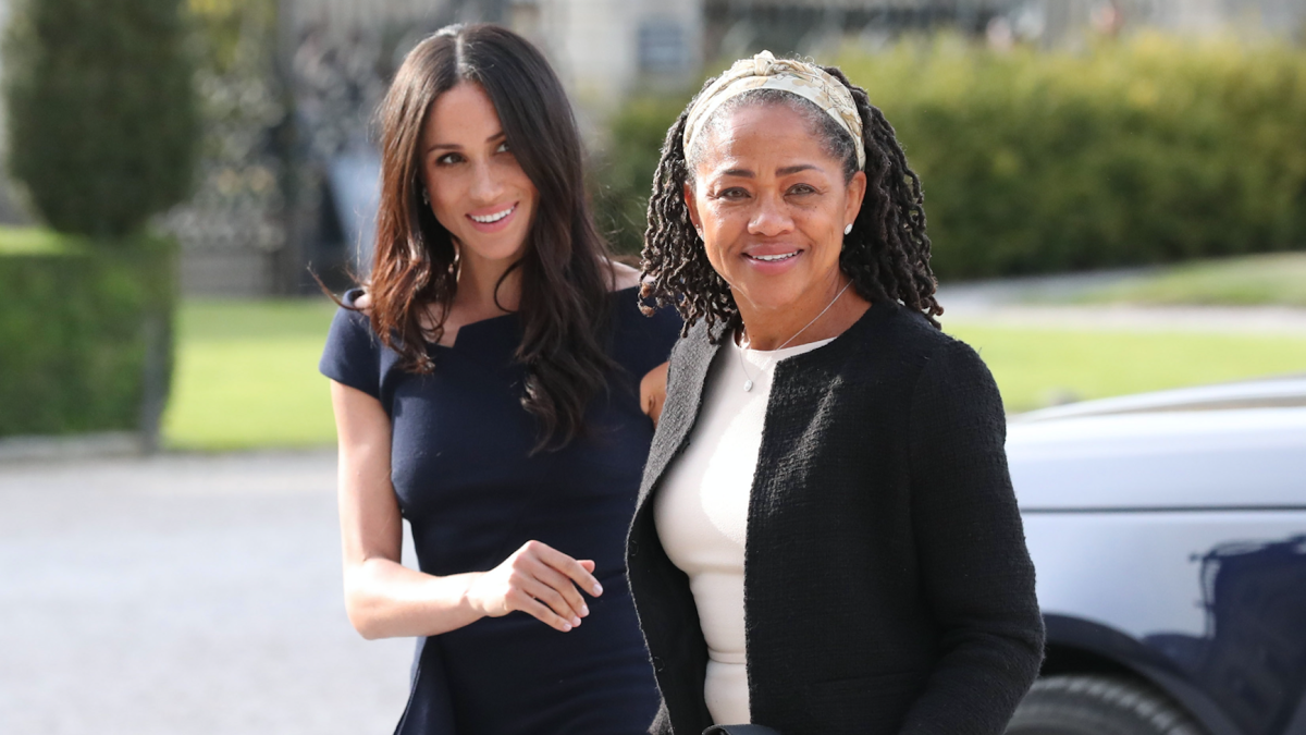 Meghan Markle and Doria Ragland walking side by side