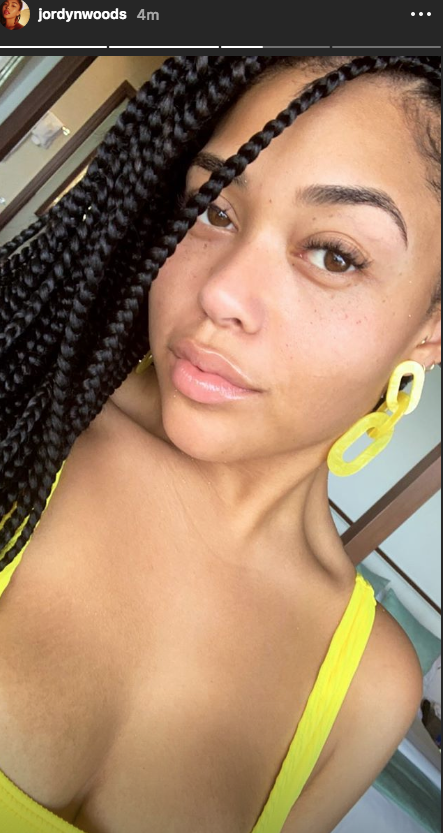 Jordyn Woods instagram story on vacation with kylie jenner